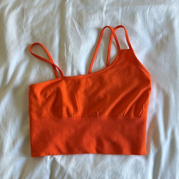 Alo Yoga SMALL Offset Bralette - Tangerine - Picture 3 of 7